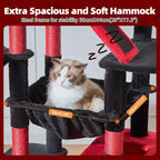 Taoqimiao Gothic Cat Tree 71-Inch, Cat Tower for Indoor Cats Large Adult, Multi-Level Large Cat Condo, 8 Sisal Scratching Posts, Metal Frame Cozy Hammock, Scratch Board, 2 Top Perches, MS026LBR