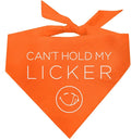 Can’t Hold My Licker Funny Drooler Dog Bandana (Orange, OS 1118)