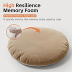 PJYuCien Premium Orthopedic Memory Foam Round Pet Bed for Large Cats, Small Dogs & Puppies - 20" Indoor Donut Cuddler with Non-Slip Bottom, Machine Washable, Supports Pets Up to 18 lbs, Khaki