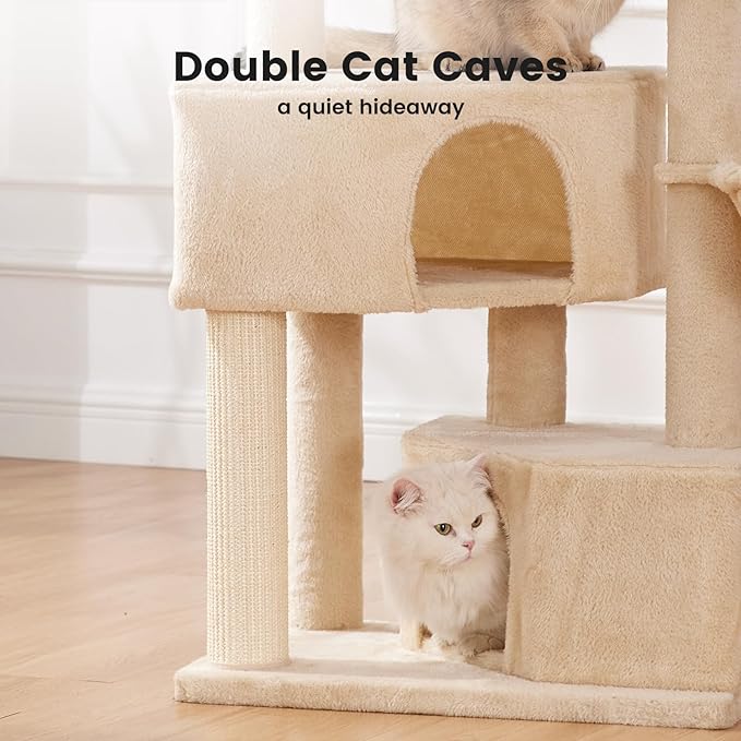 Gardner Pet 41" Tall Cat Tree for Large Cats, Heavy Duty Cat Trees Tower with 3.2in Posts & Washable Top Perches & Replaceable Natural Sisal