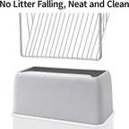 UFECODO Fast Sifting Cat Litter Scoop with Holder Stand, Stainless Steel Poop Scooper with Ergonomic Wood Handle, Heavy Duty and Easy Clean