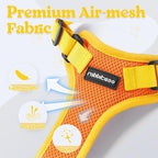 rabbitgoo Cat Harness and Leash Set, Escape Proof Soft Adjustable Vest Harnesses for Outdoor Walking, Easy Control Breathable Kitten Jacket with Reflective Strips, Orange & Yellow, S
