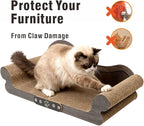 Sofa Shaped Cat Scratching Board,26.6" Extra Large Scratcher Bed for Large Cat Multi-Cats, Scratch Boards Lounge Bed,Cat Couch Furniture Protector(Wood Color)