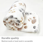 1 Pack 3 Blankets Super Soft Fluffy Premium Fleece Pet Blanket Flannel Paw Printed Throw for Dog Puppy Cat (Medium 30x20'', White, Pink, Blue)
