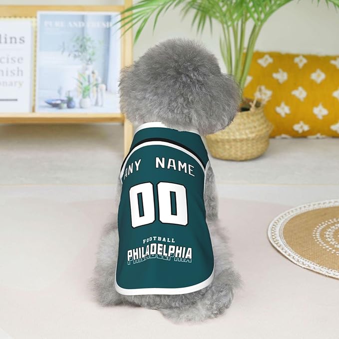 Philadelphia Custom Pet Jersey Dog Jersey Clothes Various Sizes Customized Any Name & Number for Small & Middle and Big Dogs