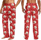 Custom Couple Pajama Pants Sock with Funny Face, Personalized PJ Anniversary Birthday Women Men Pants