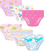 Girls and Toddlers 100% Cotton Underwear Tagless Soft Panties Size 2-3T,4-5T,6,8,10,12 (6-Pack)