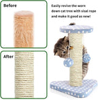 White Sisal Rope 1/4 Inch by 65-Feet for Cat Scratching Post Tree Tower Replacement Repair and Replace, DIY Hemp Twine Rope for Kittens Shelves Furniture Window Bed Perch Kicker Toys, 6mm by 20m