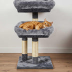 Abbylike 2 Pcs Cat Tree Tower Replacement Parts Grey Bed Cover with Elastic Band Removable Washable Padding for Platform Perch Shelves, Only Cover, Cat Tower Cushions Accessories(15.7 x 15.7 Inch)