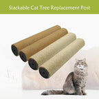 4 Pcs Cat Scratching Post Replacement for Indoor 15.7 x 3.1 Inches Cats Tree Replacement Parts Natural Sisal Cat Scratch Posts Refill Pole Part with M8 Screws Spare Cat Furniture Accessories