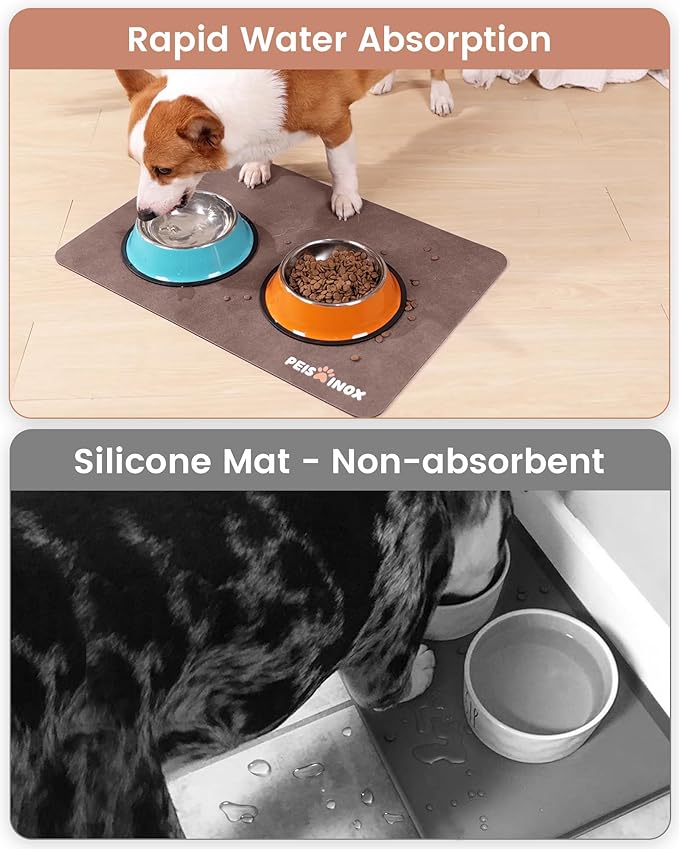 Cat Dog Food Mat, Rapid Water Absorption Dog Mat for Food and Water,100% Waterproof Cat Dog Bowl Mat, Pet Food Mat for Messy Drinkers to Protect Floors, Pet Accessories Supplies