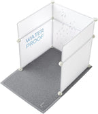 MEEXPAWS Cat Litter Box Enclosure Splash Guard Large L19×W19×H20 inch, Light Weight Plastic Sheets with Cat Litter Mat Easy Clean (White)