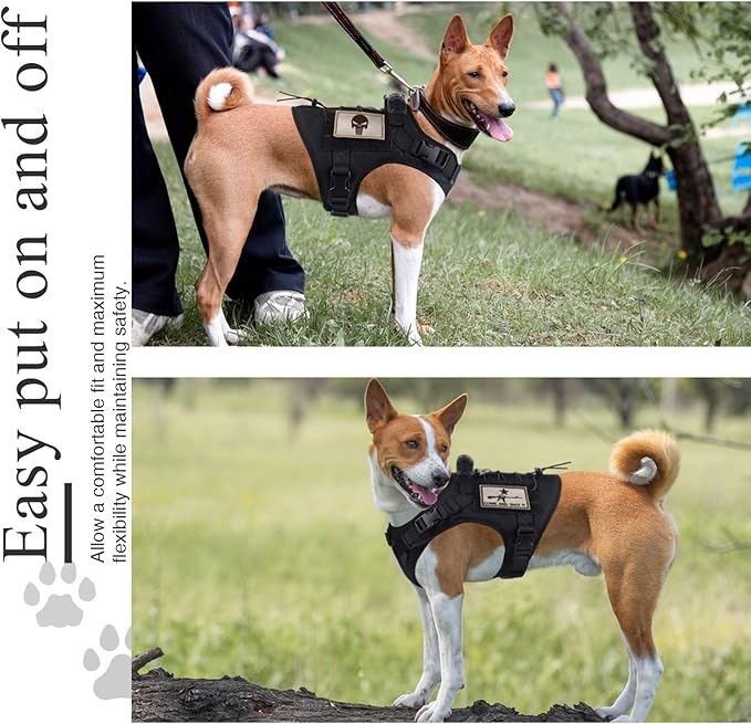 Tactical Dog Training Harness Outdoor Working Vest Adjustable Military MOLLE Dog Vest Harness with Rubber Handle
