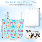 Hamiledyi Rabbit Cooling Pouch with Ice Pack - No Condensation Pad for Bunny Cage Accessories, Washable Cooling Mat for Small Animals (Ferret, Guinea Pig, Chinchilla) in Summer