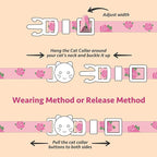 2 Pack Cotton Breakaway Cat Collar Yellow and Pink Rose Pendant Cute Kitten Cat Collar with Bell