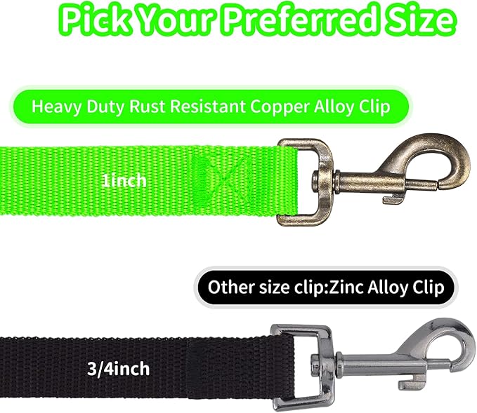 HIKISS Long Dog Leash Obedience Recall Training Agility Lead with Thickening Material for Large Dog - 15ft 20ft 30ft 50ft 100ft Training Leash(Green 30ft)