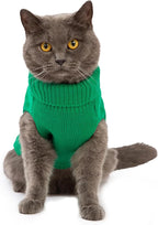 Stretchy Cat Sweater - 17 Colors & 6 Sizes | Snug Winter-Ready Knit for Boy/Girl Cats & Kittens(Dark Green, X-Small)
