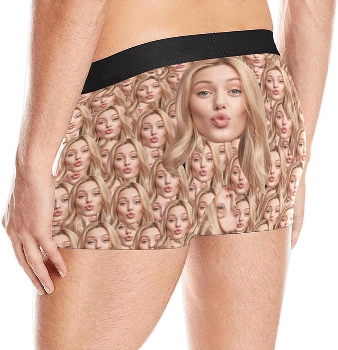 M YESCUSTOM Custom Boxers Briefs for Men Personalized Boxers with Face Mens Funny Underwear with Photo XS-5XL