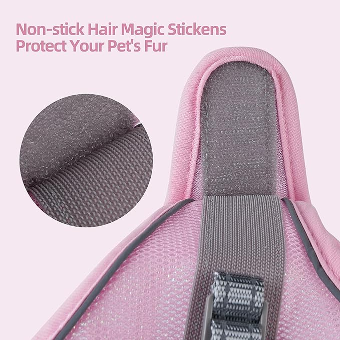 Sparkly Dog Harness Small Sized and Leash Set for Small Dogs Cats,Pink S Puppy Harness, Step in Soft Dog Reflective Vest, Breathable Mesh Pet Harness. (Pink, M)