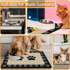 Absorbent Pet Dog Bowl Mat for Food and Water, Pet Cat Food Feeding Mat with Non Slip Rubber Backing, Dog Food Mats for Floors Waterproof, 17"x30"