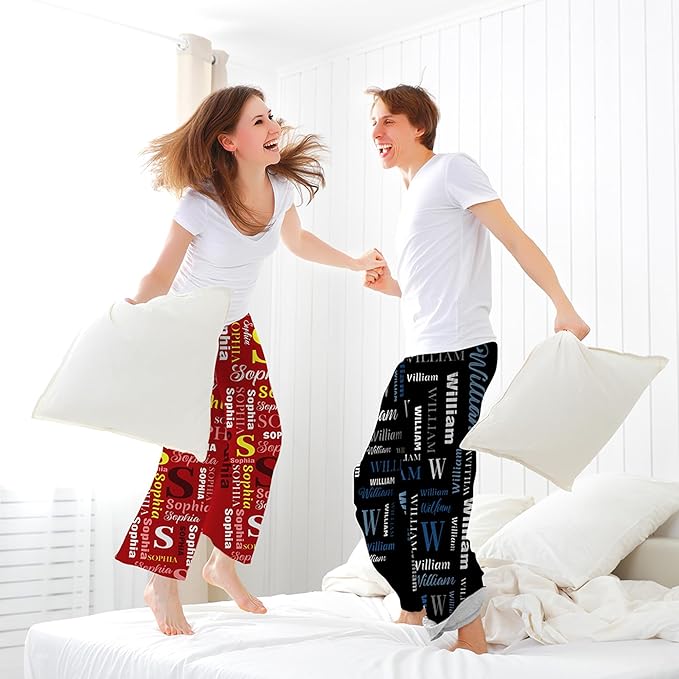 Custom Pajama Pants for Women Men, Personalized 67 Name Photo PJ Family Six Seven Matching Sleep Bottoms Birthday Xmas Gifts