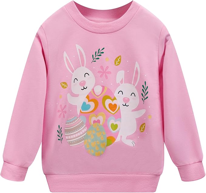 RETSUGO Toddler Baby Girls Sweatshirts Casual Pullover Crewneck Winter Long Sleeve Tops Shirts Clothes 3T-8T
