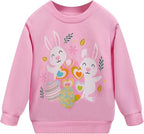 RETSUGO Toddler Baby Girls Sweatshirts Casual Pullover Crewneck Winter Long Sleeve Tops Shirts Clothes 3T-8T