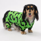 Fitwarm Halloween Bat Dog Pajamas, Funny Costumes for Small Dogs Boy Girl, Pet Outfit, Lime Green, Black, Medium