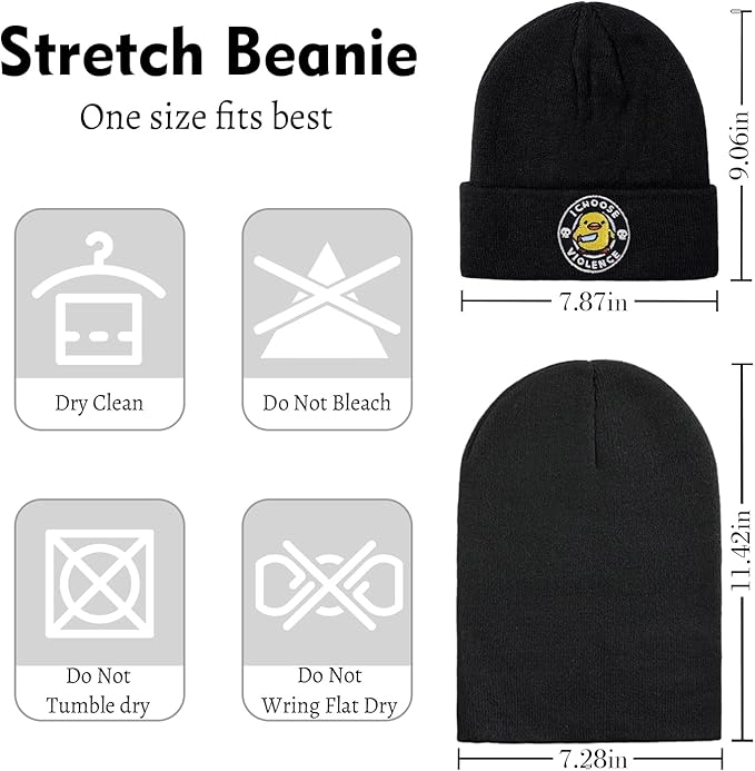 Funny Beanies Warm Knit Hats Fall Winter Black Hip Pop Knit Hat Cap for Women Men