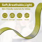 Cat Harness and Leash Set, 3-in-1 Escape Proof Adjustable, Comfortable Soft Lightweight, Safe, Easy to Wear, Walking Travel Kitten Harness for Small Medium Large Cats (Yellow)