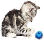 1.8 Inch Assorted Color Flash Ball Cat's Favorite Toy Ball Tinsel Pom Poms Flash for Kittens Exercise and Multiple Cats Play and Chase, 100Pcs