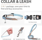 PUPTECK Adjustable Dog Harness Collar and Leash Set Step in No Pull Pet Harness for Small Medium Dogs Puppy and Cats Outdoor Walking Running, Soft Mesh Padded Reflective Vest Harnesses, BlueBrown M