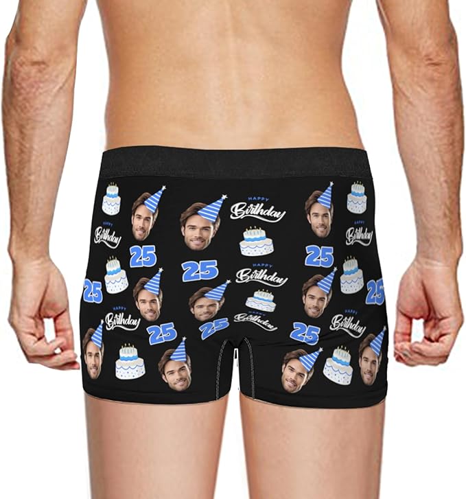 Personalized Underwear for Men with Face Custom Face Boxers Customized Boxer Briefs Funny Gifts for Him Husband Boyfriend