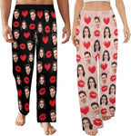 Artsadd Personalized Christmas Pajama Pants Socks for Men Custom Photo Pajama Bottoms for Men S-XXL