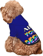 Custom Dog Hoodie, Personalized Dog Sweatshirt, Dog Clothes for Small Dogs Customizable, Navy, XS, Ropa para Perros Pequeños, Customized Pets Puppy Clothes, Personalized Gifts