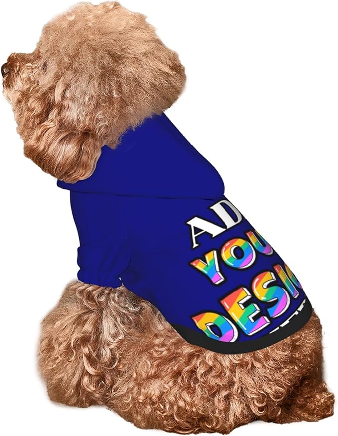 Custom Dog Hoodie, Personalized Dog Sweatshirt, Dog Clothes for Small Dogs Customizable, Navy, XS, Ropa para Perros Pequeños, Customized Pets Puppy Clothes, Personalized Gifts
