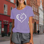 Cat Shirts for Women Cat Mom Tshirts Pet Lover Shirt Cats Paw Print Tee Tops