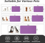 Dog Food Mat - Absorbent Cat Mat for Food and Water, No Stains Pet Feeding Bowl Mat, Easy to Clean Pet Placemats, Quick Dry Dog Water Dispenser Mat for Messy Drinkers | Purple 18"x34"