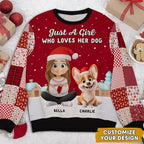 Wrappiness A Girl And Her Dog Christmas Sweatshirt - Cozy Unisex Fit Custom Shirt - Cute for Women Pet Lovers