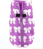 SMALLLEE_LUCKY_STORE Pet Water Resistant Winter Jacket Vest with D-Ring for Small Dog Cat Zip-up Padded Puppy Coat Chihuahua Yorkie Kitten Warm Clothes, Purple, XL