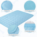 Dog Cooling Mat,2025 Upgrade Pet Cooling Mat for Dogs Cats,Summer Ice Silk Cool Mats & Sleeping Pad for Indoor or Outdoor,Perfect as Blanket for Kennel Sofa Bed Floor Car (Blue, Large, 26.7"x20.8")
