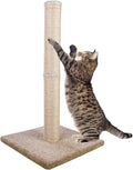 Cat Scratching Post Carpet, Tall Big Sisal Rope Cat Scratch Pole for Cats and Kittens, Stable Carpeted Heavy Base (Beige/Yellow)