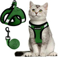 FAYOGOO Cat Harness, Cat Leash and Harness Set for Walking Escape Proof, Harness for Small Cats/Small Dogs, Large Kitten/Puppy Harness and Leash, Harness for Cats S-XXL(Neon Green, XX-Large)