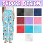 Custom Couple Pajama Pants Sock with Funny Face, Personalized PJ Anniversary Birthday Women Men Pants