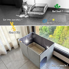 Dog Proof Cat Litter Box Enclosure, Open Top High Side, Less-Mess Extra Large Water Resistance Splash Guard for Pet Litter Pan, Scratch Proof Cover for Cat Litter Boxes