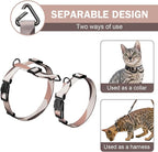 Hikiko Cat Harness and Leash Set Escape Proof Adjustable Walking Travel Soft Kitten Harness for Small Medium Large Cats (Color Block, S)