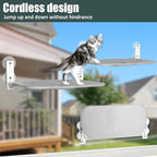 Sunhoo Cat Window Hammock Perch Cordless Perches Window Sill Seat Bed Foldable Stable Lounger Upgraded Suction Cup Easy Assembly Indoor Cats Kitty Shelf Hold Up to 55lbs (Grey, M)