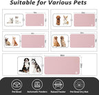 Dog Food Mat - Absorbent Cat Mat for Food and Water, No Stains Pet Feeding Bowl Mat, Easy to Clean Pet Placemats, Quick Dry Dog Water Dispenser Mat for Messy Drinkers | Paw Pink 12"x 19"