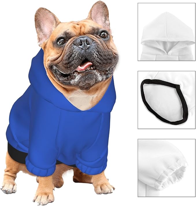 Dog Hoodie Design Your Own Personalized Pet Hoodies Small Pets Wear Shirt Customized Dog Clothes Custom Hooded Sweatshirt Pullover Text Image Dogs Puppy Cat and Kitten, Deep Blue, XL,