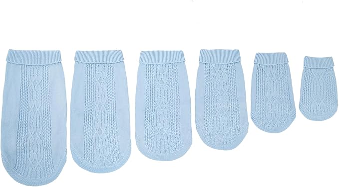 Stretchy Cat Sweater - 17 Colors & 6 Sizes | Snug Winter-Ready Knit for Boy/Girl Cats & Kittens(Blue, Large)